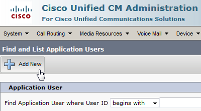 Configuring Cisco Unified Application User 2