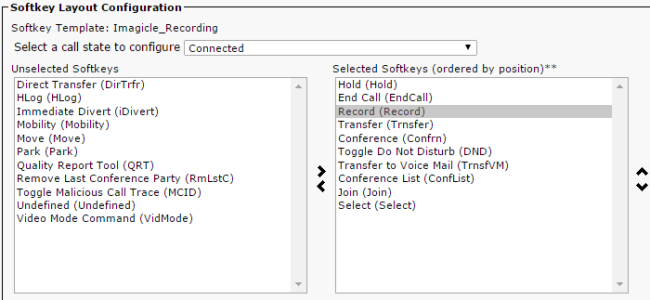 Configuring Imagicle Call Recording in CUCM Call Manager 6